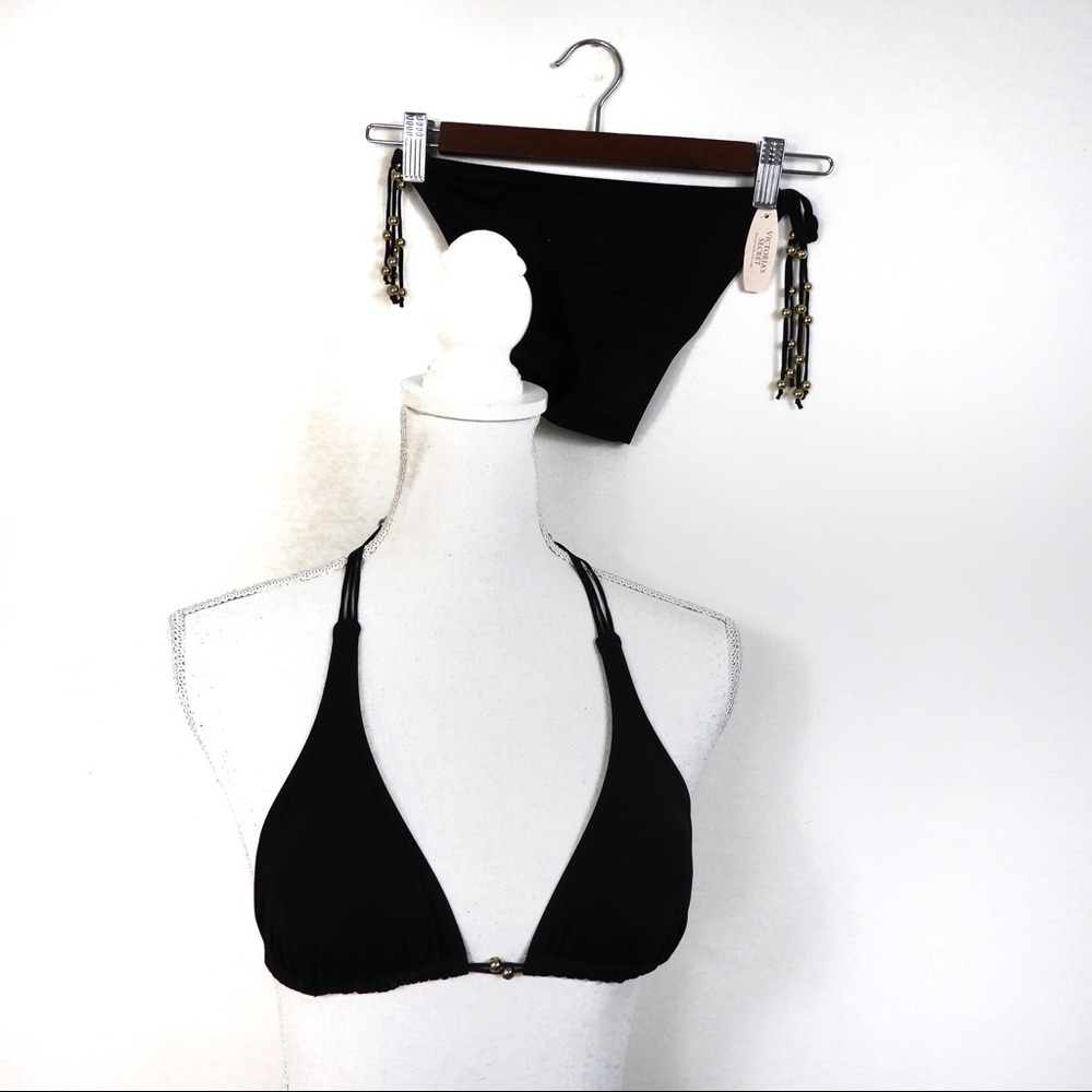 Victoria’s Secret Black w/Gold Beading Bikini